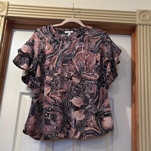Maurices Black and Pink Paisley Blouse